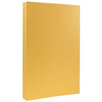 JAM Paper Cardstock, 80 lb, 8.5&quot; x 11&quot;, Metallic Gold, 500 Sheets/Ream