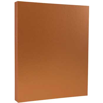 JAM Paper Cardstock, 80 lb, 8.5&quot; x 11&quot;, Metallic Copper, 500 Sheets/Ream