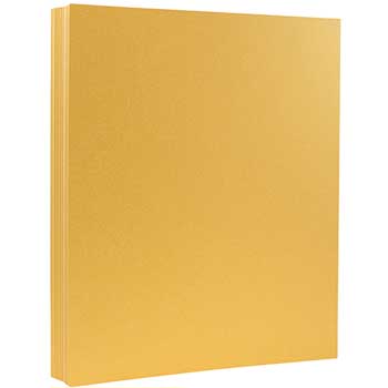 JAM Paper Cardstock, 80 lb, 8.5&quot; x 11&quot;, Metallic Gold, 500 Sheets/Ream