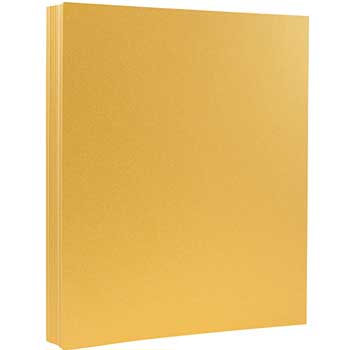 JAM Paper Cardstock, 110 lb, 8.5&quot; x 11&quot;, Metallic Gold, 250 Sheets/Ream
