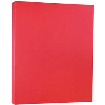 JAM Paper Cardstock, 80 lb, 8.5&quot; x 11&quot;, Metallic Jupiter Red, 500 Sheets/Ream