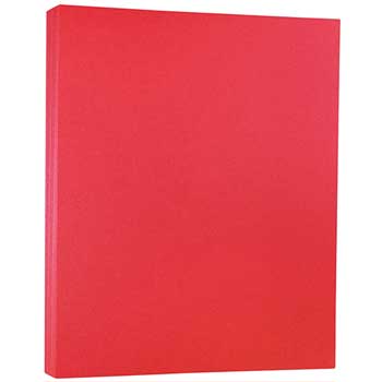 JAM Paper Cardstock, 110 lb, 8.5&quot; x 11&quot;, Metallic Jupiter Red, 250 Sheets/Ream