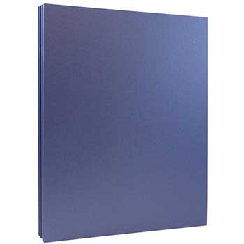 JAM Paper Cardstock, 80 lb, 8.5&quot; x 11&quot;, Metallic Sapphire Blue, 500 Sheets/Ream