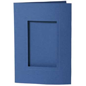 JAM Paper Foldover Photo Cards, A7, 5&quot; x 7&quot;, 2.5&quot; x 4&quot; Photo Opening, Blue, 12 Cards/Pack