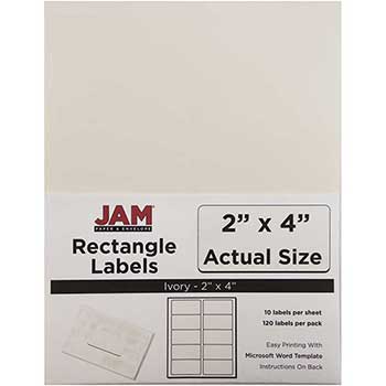 JAM Paper Shipping Address Labels, Standard Mailing, 2&quot; x 4&quot;, Ivory, 120 Labels