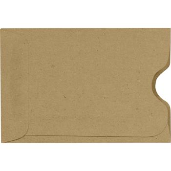 JAM Paper Credit Card Sleeves, 2-3/8 in x 3-1/2 in, 70 lb, Grocery Bag Brown, Card Holders for Gift Cards, 50/Pack