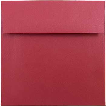 JAM Paper Square Metallic Invitation Envelopes, 6&quot; x 6&quot;, Jupiter Red Stardream, 25/PK