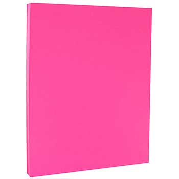 JAM Paper Colored Cardstock, Letter Coverstock, 8 1/2&quot; x 11&quot;, 65 lb., Ultra Fuchsia, 50/RM