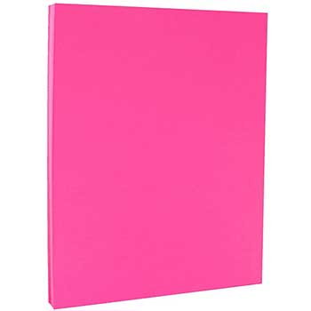 JAM Paper Colored Paper, 8.5&quot; x 11&quot;, 24 lb, Ultra Fuchsia Pink, 50 Sheets/Ream, 10 Reams/Carton