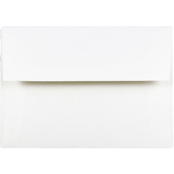 JAM Paper A2 Strathmore Invitation Envelopes, 4 3/8&quot; x 5 3/4&quot;, Bright White Wove, 50/BX