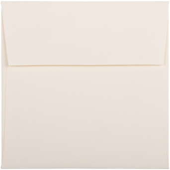 JAM Paper 6&quot; x 6&quot; Square Metallic Invitation Envelopes, Natural White Wove, 25/PK