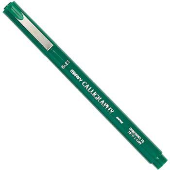 Marvy Uchida Calligraphy Pen, 5.0 mm, Green, 2/PK