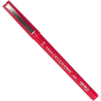 Marvy Uchida Calligraphy Pen, 3.5 mm, Red, 2/PK