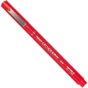 Marvy Uchida Calligraphy Pen, 5.0 mm, Red, 2/PK