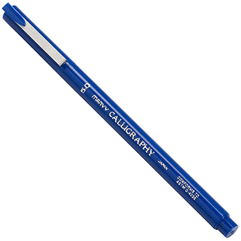 Marvy Uchida Thick Calligraphy Pen, 5.0 mm, Blue, 2/PK