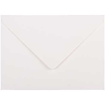 JAM Paper A7 Strathmore Invitation Envelopes with Euro Flap, 5 1/4&quot; x 7 1/4&quot;, Bright White Laid, 25/PK