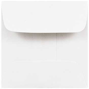 JAM Paper Square Mini Envelopes, 2 3/8&quot; x 2 3/8&quot;, White, 50/PK