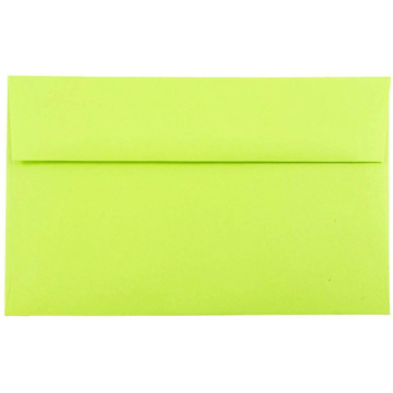 JAM Paper A10 Colored Invitation Envelopes, 6&quot; x 9 1/2&quot;, Ultra Lime Green, 250/PK