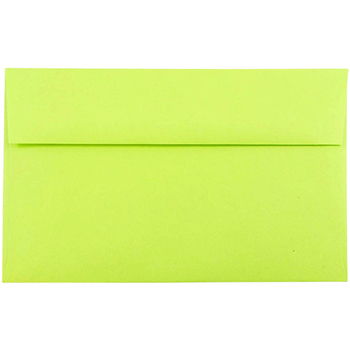 JAM Paper A10 Invitation Envelopes, 6&quot; x 9 1/2&quot;, Brite Hue Ultra Lime, 25/PK