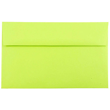 JAM Paper A10 Invitation Envelopes, 6&quot; x 9 1/2&quot; Lime Green, 50/PK