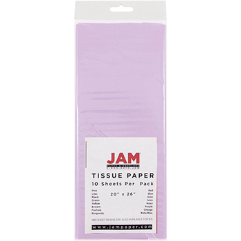 JAM Paper Tissue Paper, Lilac Purple, 10/PK