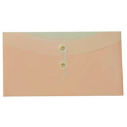 JAM Paper Plastic Envelopes with Button &amp; String Tie Closure, #10 Business Booklet, 5 1/4&quot; x 10&quot;, Baby Pink Two Tone, 12/PK