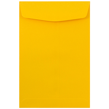 JAM Paper Open End Catalog Premium Envelopes, 6&quot; x 9&quot;, Sunflower Yellow, 10/PK