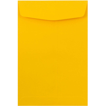JAM Paper 6&quot; x 9&quot; Open End Catalog Premium Envelopes, Sunflower Yellow, 100/BX