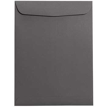 JAM Paper Open End Catalog Premium Envelopes, 9&quot; x 12&quot;, Dark Grey, 100/BX