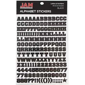 JAM Paper Self Adhesive Alphabet Letter Stickers, Black, Upper Case, 372 Stickers