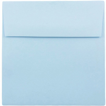 JAM Paper 7 1/2&quot; x 7 1/2&quot; Square Premium Invitation Envelopes, Baby Blue, 25/PK