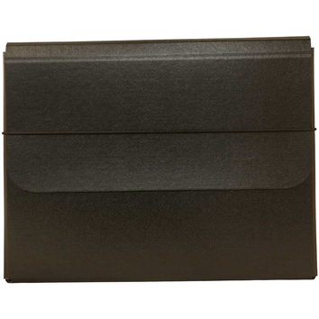 JAM Paper Strong Thick Portfolio Carrying Case with Elastic Band Closure, 10&quot; x 1 1/4&quot; x 13 1/4&quot;, Black
