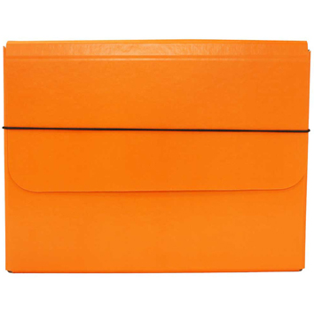 JAM Paper Strong Thick Portfolio Carrying Case with Elastic Band Closure, 10&quot; x 1 1/4&quot; x 13 1/4&quot;, Orange