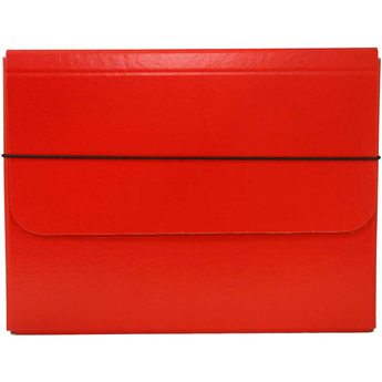 JAM Paper Strong Thick Portfolio Carrying Case with Elastic Band Closure, 10&quot; x 1 1/4&quot; x 13 1/4&quot;, Red