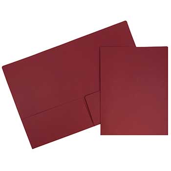 JAM Paper 2 Pocket Matte Cardstock Business Presentation Folder, Dark Red, 6/PK