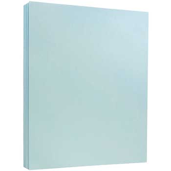 JAM Paper Vellum Bristol Index Cardstock, 110 lb, 8.5&quot; x 11&quot;, Blue, 250 Sheets/Ream