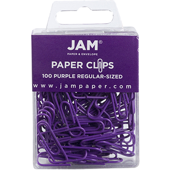 JAM Paper Colorful Standard Paper Clips, 1&quot;, Purple, 2/PK