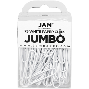 JAM Paper Colorful Jumbo Paper Clips, 2&quot;, White, 2/PK