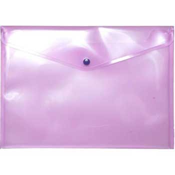 JAM Paper Plastic Envelopes with Snap Closure, Letter Booklet, 9 3/4&quot; x 13&quot;, Light Purple Grid, 12/PK
