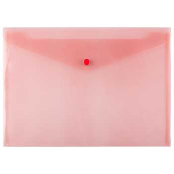JAM Paper Plastic Envelopes with Snap Closure, Letter Booklet, 9 3/4&quot; x 13&quot;, Pink Grid, 12/PK