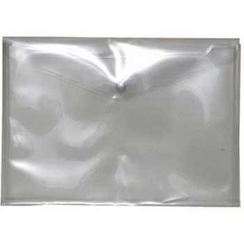 JAM Paper Plastic Envelopes with Snap Closure, Letter Booklet, 9 3/4&quot; x 13&quot;, Smoke Gray Grid, 12/PK