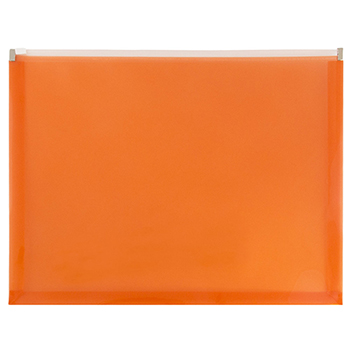 JAM Paper Plastic Envelopes with Zip Closure, Letter Booklet, 9 3/4&quot; x 13&quot;, Orange, 12/PK