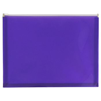 JAM Paper Plastic Envelopes with Zip Closure, Letter Booklet, 9 3/4&quot; x 13&quot;, Purple, 12/PK