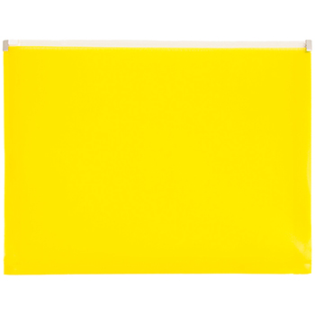 JAM Paper Plastic Envelopes with Zip Closure, Letter Booklet, 9 3/4&quot; x 13&quot;, Yellow, 12/PK