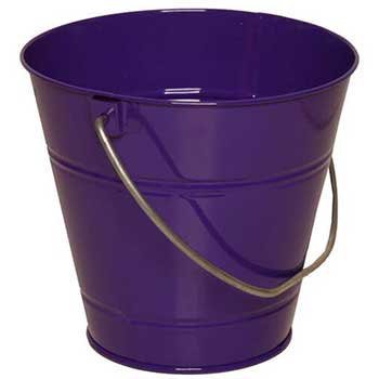 JAM Paper Metal Pail Bucket, 3 3/4&quot; x 6&quot; x 5 1/4&quot;, Purple