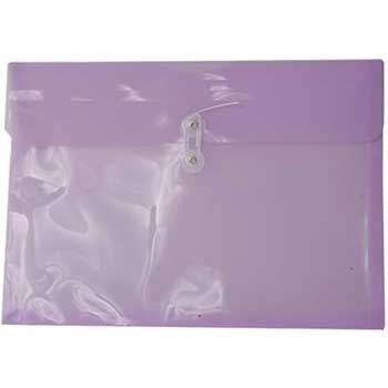 JAM Paper Plastic Envelopes with Button &amp; String Tie Closure, Legal Booklet, 9 3/4&quot; x 14 1/2&quot;, Lilac Purple, 12/PK