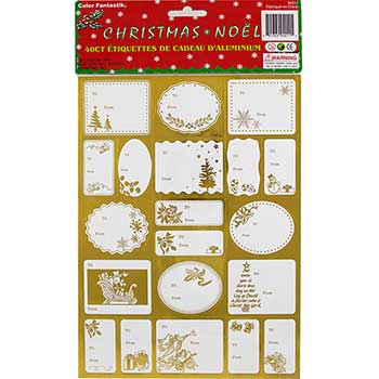 JAM Paper To/From Christmas Gift Tag Stickers, Gold, 40 Labels