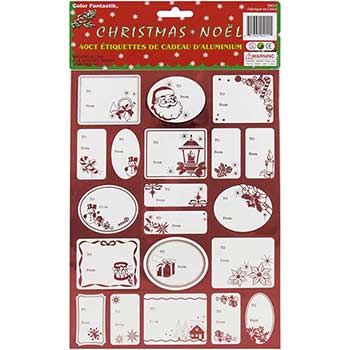 JAM Paper To/From Christmas Gift Tag Stickers, Red Foil, 40 Labels