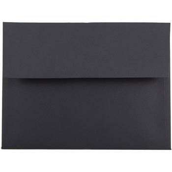 JAM Paper A6 Invitation Envelopes, 4 3/4&quot; x 6 1/2&quot;, Smooth Black, 50/BX