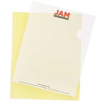 JAM Paper Plastic Sleeves, 9&quot; x 11 1/2&quot;, Yellow, 120/BX